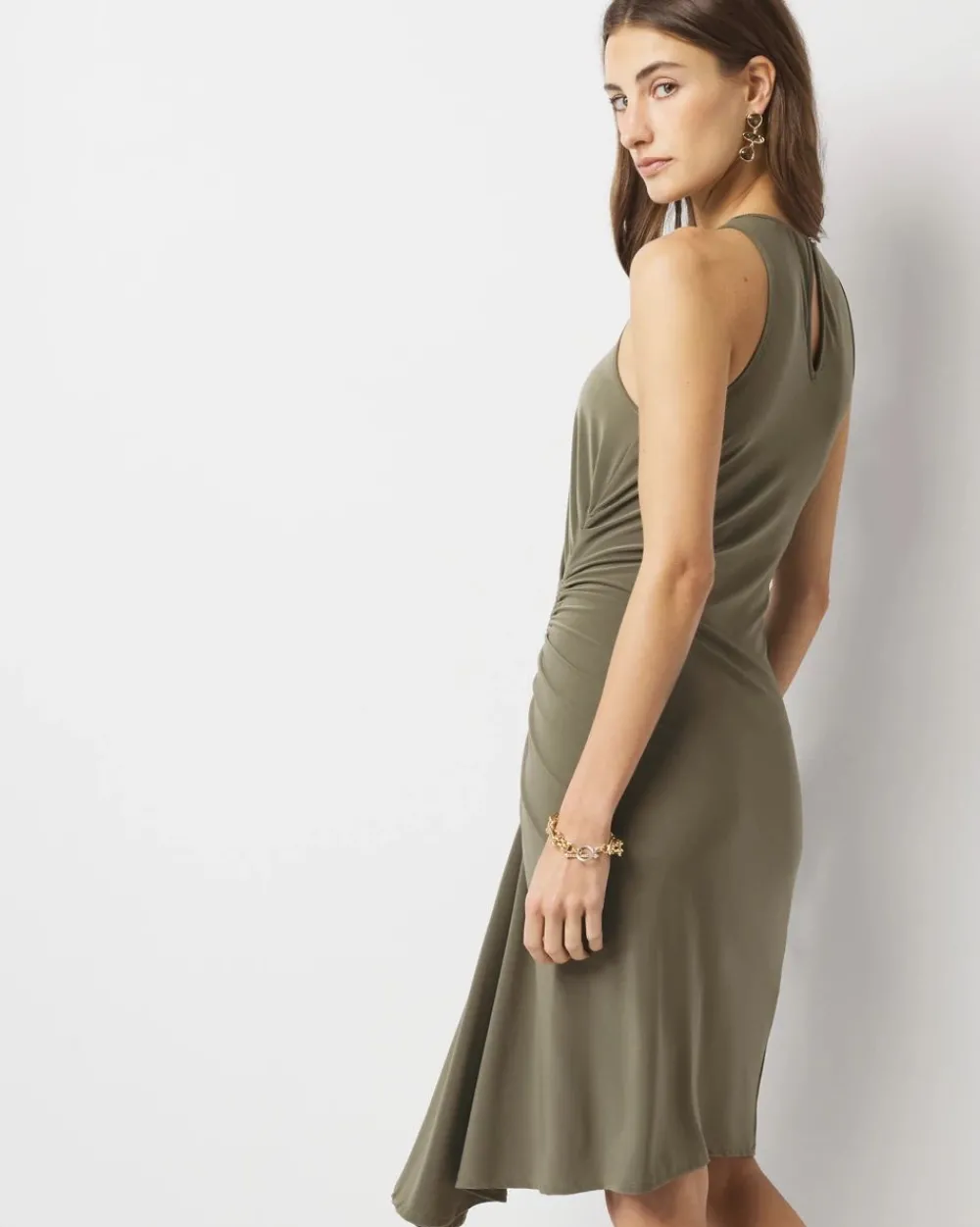 Asymmetric Ruched Mini Dress*White House Black Market Best
