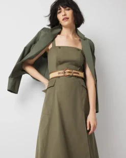 Asymmetric Trench Midi Dress*White House Black Market Hot