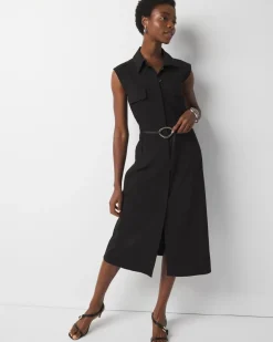 Belted Midi Shirt Dress*White House Black Market Sale