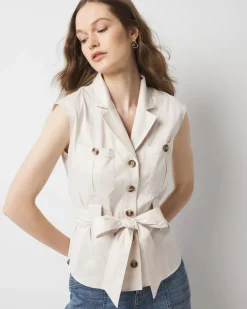 Belted Utility Shirt*White House Black Market Hot