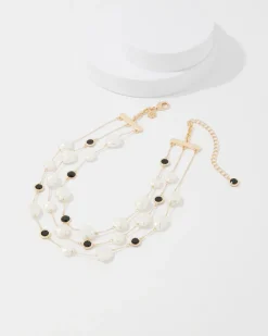 Black + White Multiple Strand Short Necklace*White House Black Market New