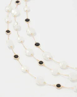 Black + White Multiple Strand Short Necklace*White House Black Market New