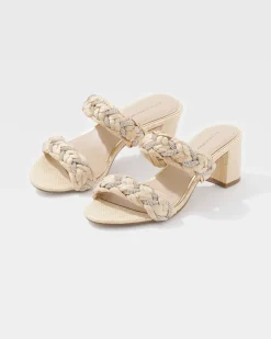 Braided Raffia Heeled Sandal*White House Black Market New