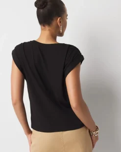 Braided Shoulder Tee*White House Black Market Hot