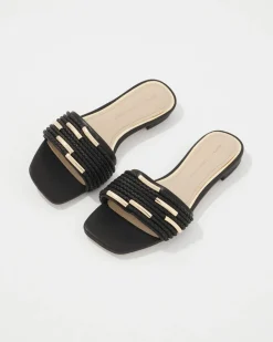 Braided Strap & Gold Flats*White House Black Market Outlet