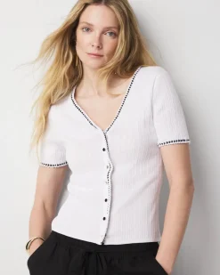 Braided Trim Cardigan Sweater*White House Black Market Best