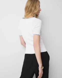 Braided Trim Cardigan Sweater*White House Black Market Best