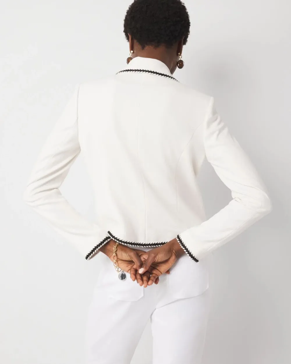 Braided Trim Cropped Jacket*White House Black Market Outlet