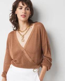 Bronze Shimmer Surplice Sweater*White House Black Market Fashion