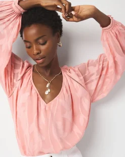 Burnout Blouse*White House Black Market Discount