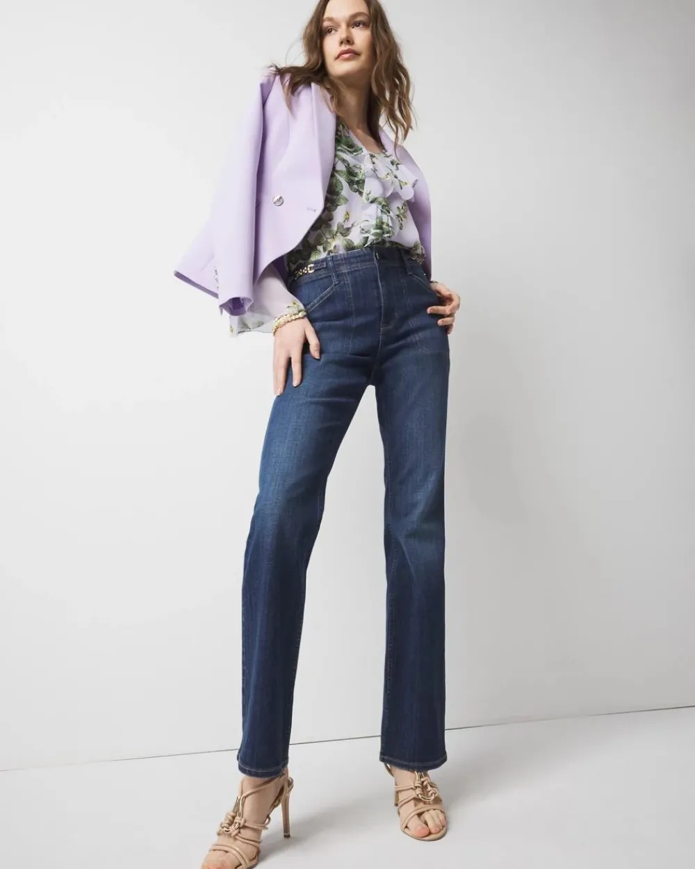 Chain Detail High-Rise Bootcut Jean*White House Black Market Best
