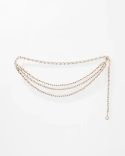 Chain Woven Leather Belt*White House Black Market New