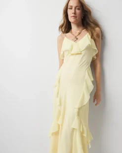 Chiffon Ruffle Slip Dress*White House Black Market Online