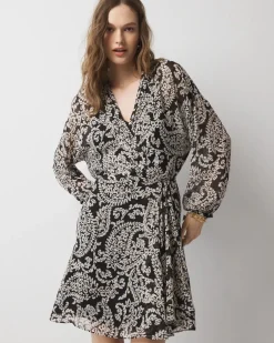 Chiffon Surplice Mini Dress*White House Black Market Online