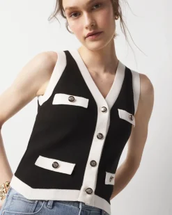 Colorblock Sweater Vest*White House Black Market Clearance