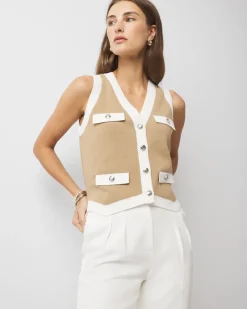 Colorblock Sweater Vest*White House Black Market Best