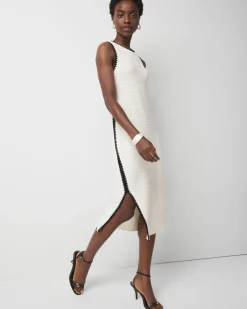 Contrast Trim Sweater Dress*White House Black Market Hot