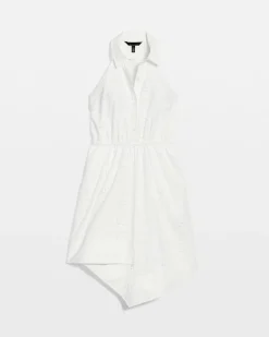 Cotton Eyelet Asymmetric Dress*White House Black Market Best