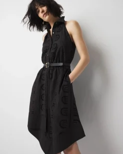 Cotton Eyelet Asymmetric Dress*White House Black Market Fashion