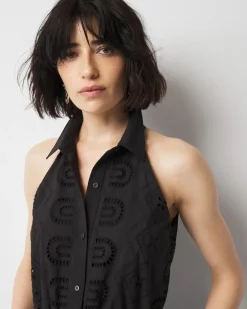 Cotton Eyelet Asymmetric Dress*White House Black Market Fashion