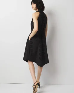 Cotton Eyelet Asymmetric Dress*White House Black Market Fashion