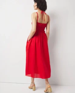 Cotton Poplin Halter Midi Dress*White House Black Market Sale