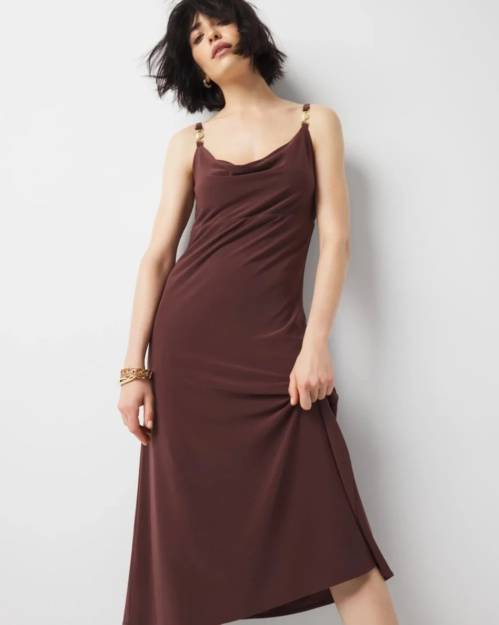 Cowl Neck Slip Dress*White House Black Market Outlet