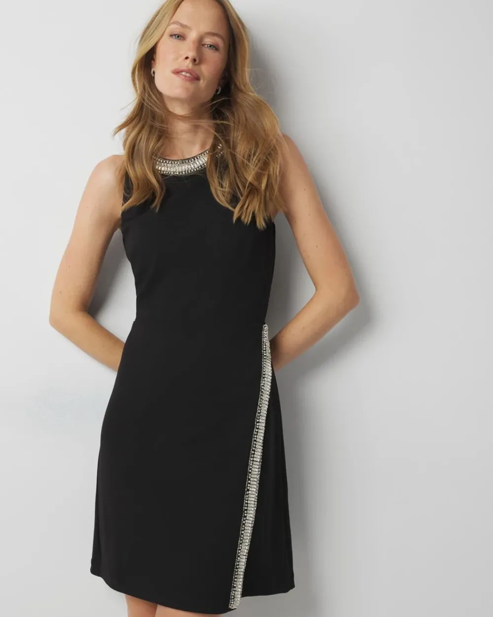 Crystal Embellished Mini Dress*White House Black Market Fashion