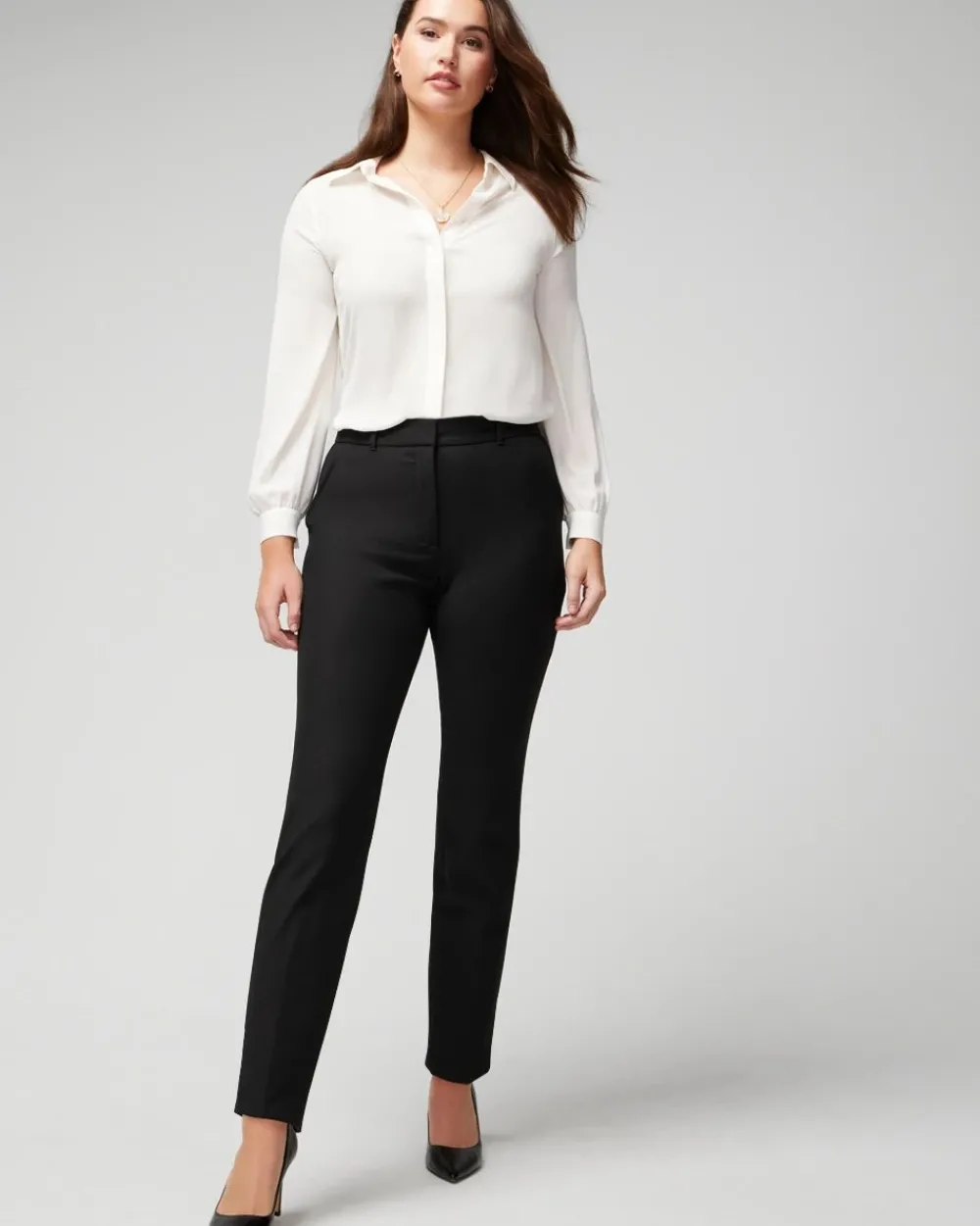 Curvy WHBM® Elle Slim Ankle Comfort Stretch Pant*White House Black Market Hot