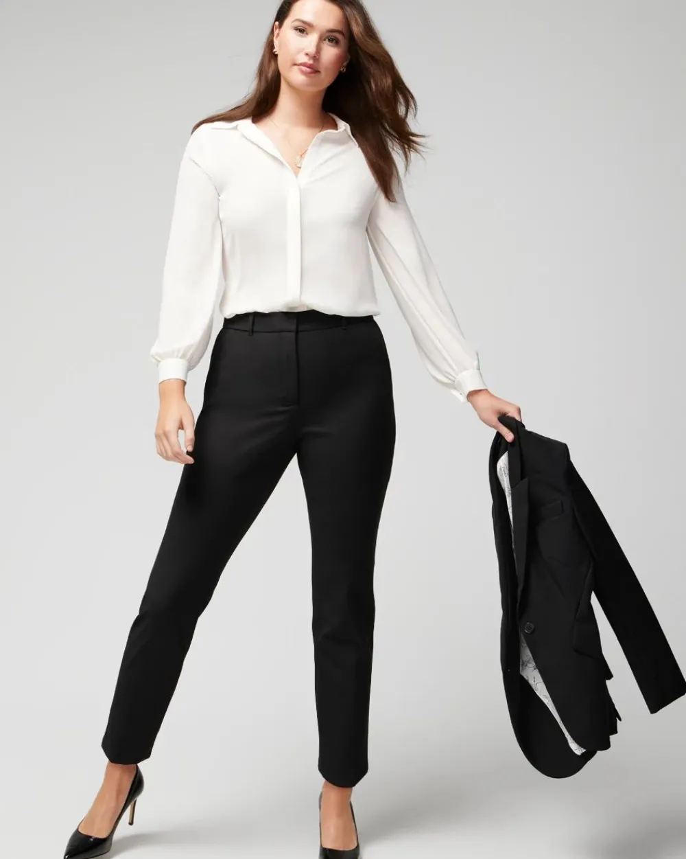 Curvy WHBM® Elle Slim Ankle Comfort Stretch Pant*White House Black Market Hot