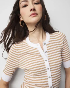 Elbow-Sleeve Henley Sweater*White House Black Market Best