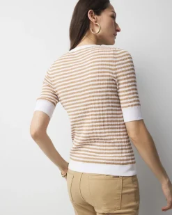 Elbow-Sleeve Henley Sweater*White House Black Market Best