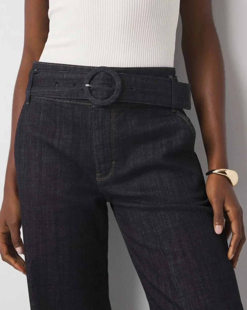 Extra High-Rise Belted Wide Leg Cropped Jean*White House Black Market Fashion