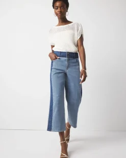 Extra High-Rise Colorblocked Wide Leg Cropped Jean*White House Black Market Best