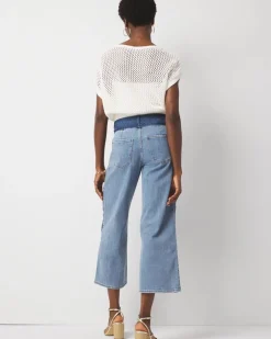 Extra High-Rise Colorblocked Wide Leg Cropped Jean*White House Black Market Best