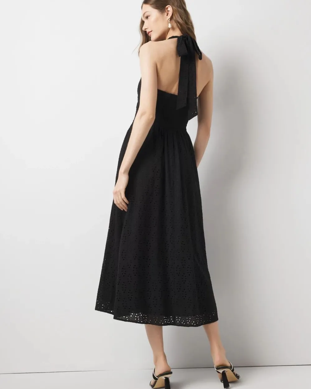 Eyelet Halter Midi Dress*White House Black Market Outlet