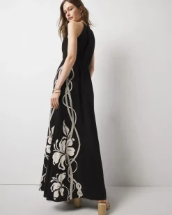 Graphic Floral Maxi Dress*White House Black Market Clearance