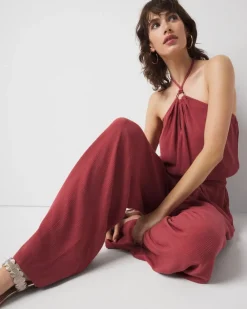 Halter O-Ring Jumpsuit Coverup*White House Black Market Best