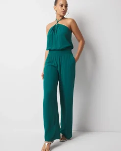 Halter O-Ring Jumpsuit Coverup*White House Black Market Hot