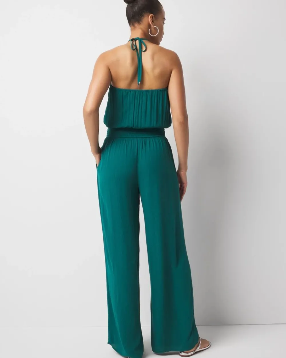Halter O-Ring Jumpsuit Coverup*White House Black Market Hot