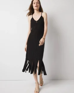 Halter Sweater Dress with Fringe*White House Black Market Discount