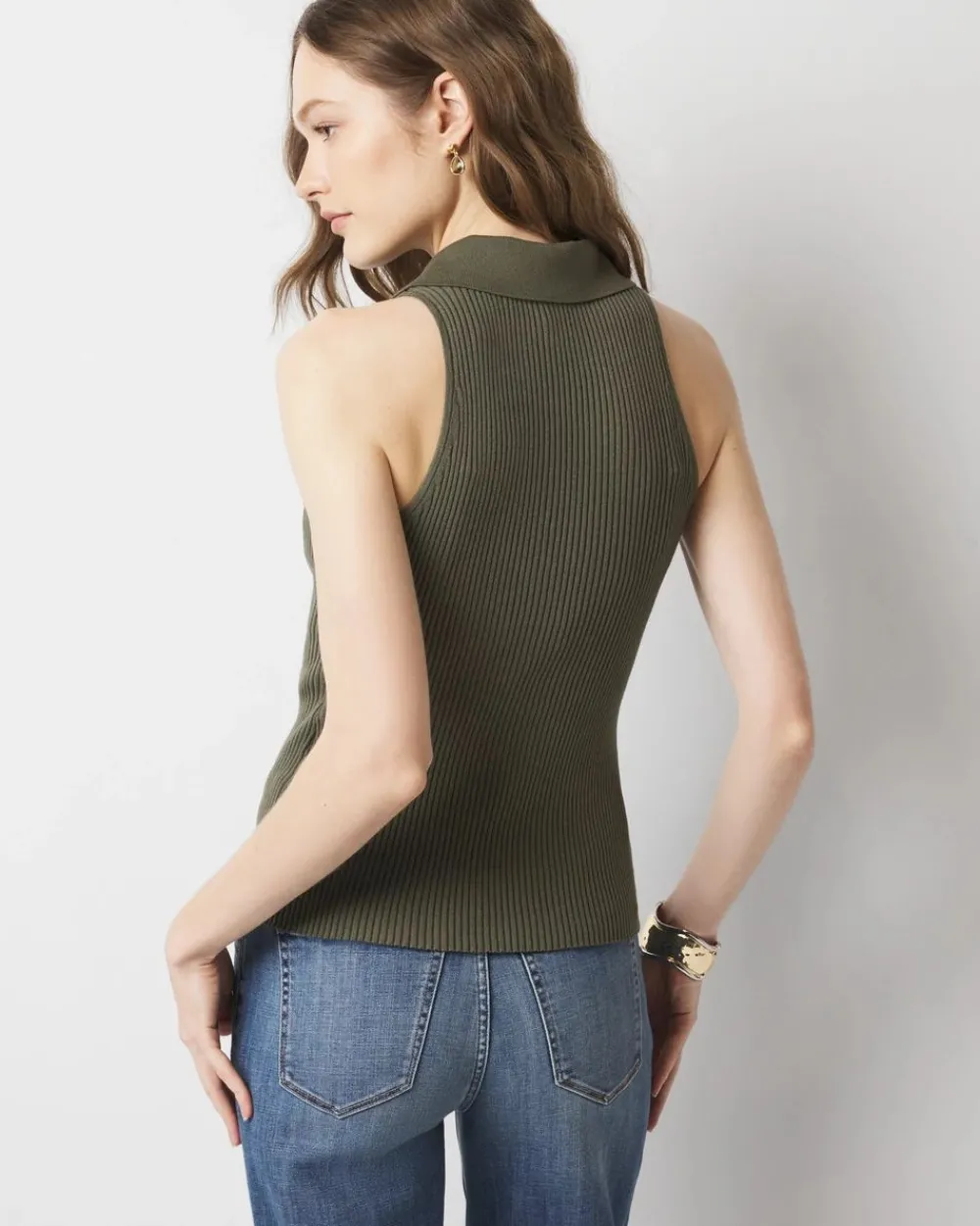 Henley Sweater Tank Top*White House Black Market Fashion