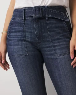 High-Rise Belted Skinny Flare Jeans*White House Black Market Hot