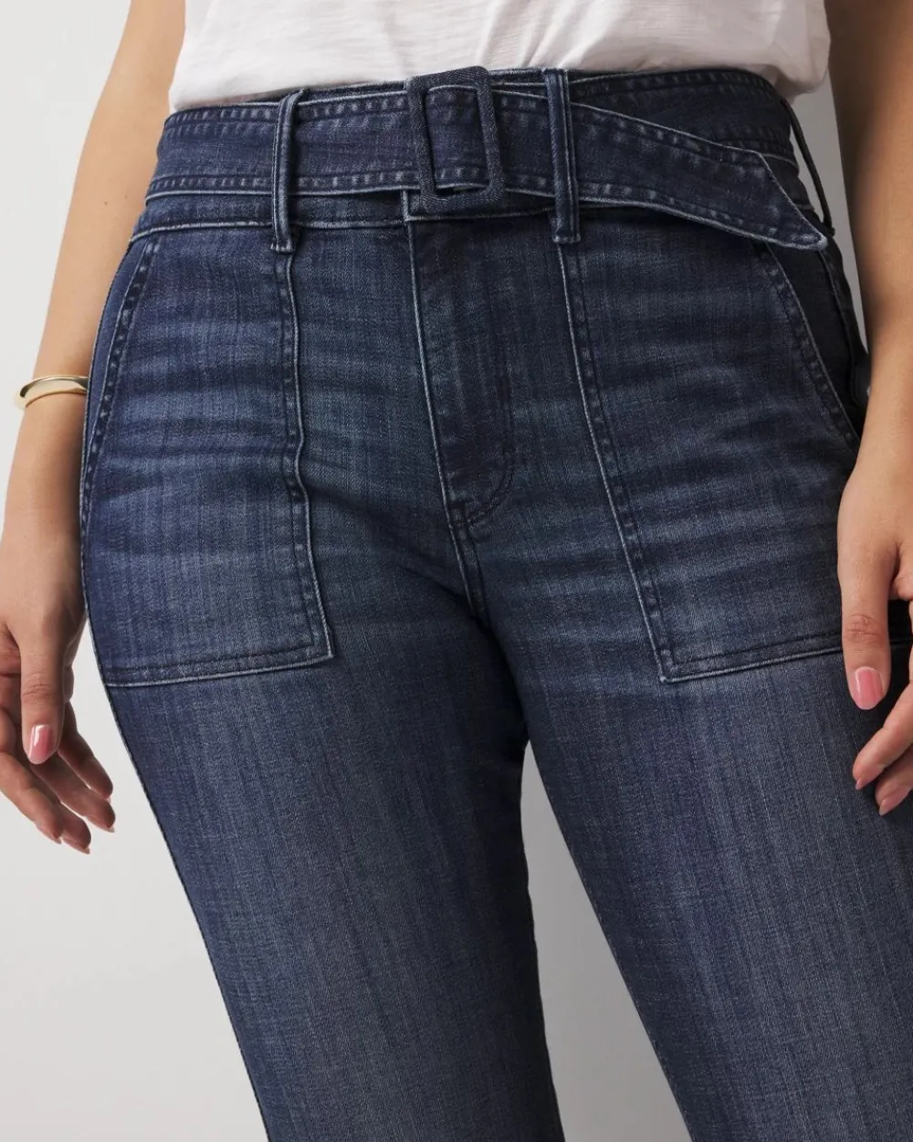 High-Rise Belted Skinny Flare Jeans*White House Black Market Hot
