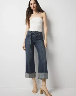 High-Rise Cuffed Wide Leg Cropped Jean*White House Black Market New