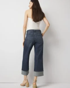 High-Rise Cuffed Wide Leg Cropped Jean*White House Black Market New