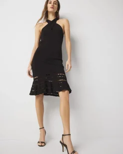 Keyhole Halter Sweater Dress*White House Black Market Sale