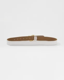 Leather Belt with Gold Sculptural Buckle*White House Black Market Fashion