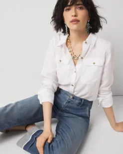 Linen Button-Down Shirt*White House Black Market New