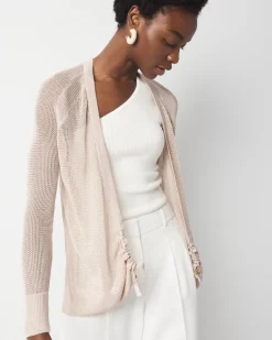 Mesh Cinched Cardigan Sweater*White House Black Market Online
